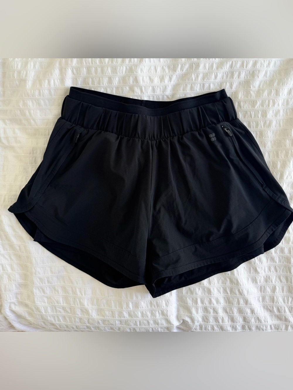 Sweaty Betty Black Run Short with Zip Pockets